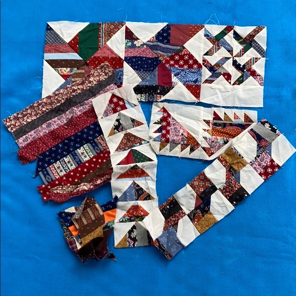 12 Quilt Squares Handmade All Cotton Assorted - Picture 4 of 13